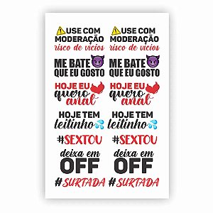 Cartela De Tatuagem Temporária Sexy Tattoo Deixa Em Off Sedux