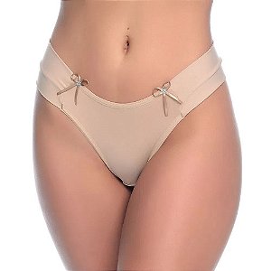 Calcinha Tanga Lisa Com Detalhes De Lacinhos Rexton