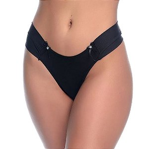 Calcinha Tanga Lisa Com Detalhes De Lacinhos Rexton