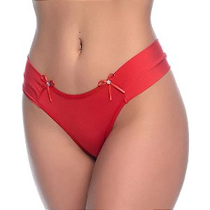 Calcinha Tanga Lisa Com Detalhes De Lacinhos Rexton