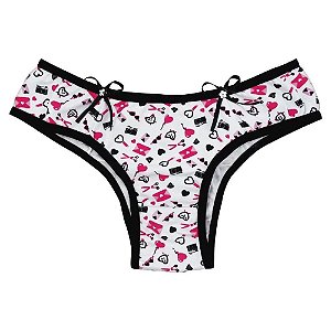 Calcinha Tanga Estampada Com Detalhes De Lacinhos Rexton