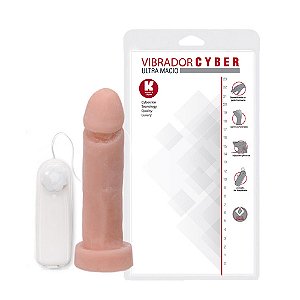 Prótese Em Cyber Com Vibro 17 X 4cm K Gel - Bege