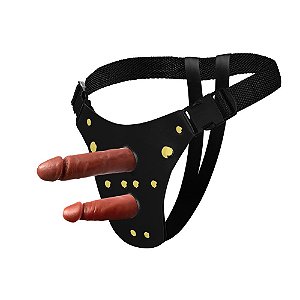 Cinta Dupla Ativa Dp Com 2 Próteses Soulsex - Chocolate