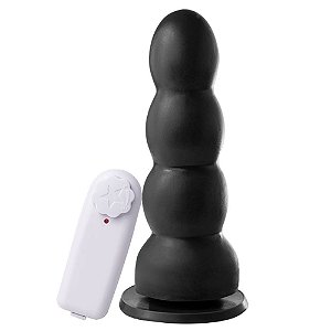 Plug Anal Com Vibrador E Ventosa 17,5 X 5 Cm Soulsex - Preto