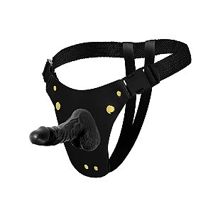 Cinta Strap On Ativa Unitária Com Consolo - Preto