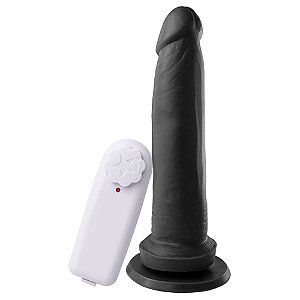 Pênis Com Vibrador E Ventosa 18 X 4 Cm Soulsex - Preto