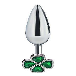 Plug Anal De Aço - Trevo - Tamanho P Sexy Import - Verde