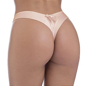 Calcinha Em Microfibra Fio Duplo Liso Com Laço Rexton - Chocolate