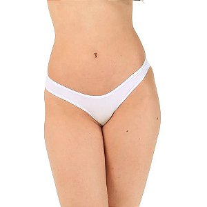 Calcinha Microfibra Lisa Fio Dental Rexton - Branco