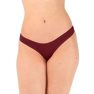 Calcinha Microfibra Lisa Fio Dental Rexton - Vinho