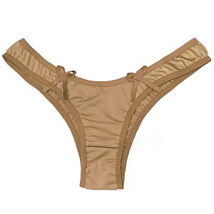 Calcinha Microfibra Lisa Modelo Tanga Rexton - Chocolate