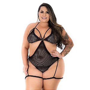 Body Sensual Lacradora Sexy Plus Pimenta Sexy - Preto