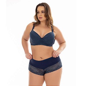 Conjunto Plus Size Joseli Patitex - Azul Marinho