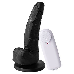 Pênis Com Vibrador E Ventosa 14 X 3,5 Cm Soulsex - Preto