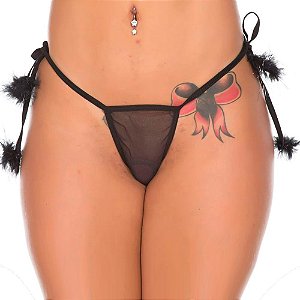 Fio Dental Pompom Pimenta Sexy - Preto
