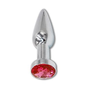 Plug Anal De Aço Com Cristal Brilhante Lf Import - Vermelho