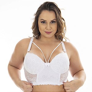 Sutiã Plus Size Reforçado Lara Com Paleta Patitex - Branco