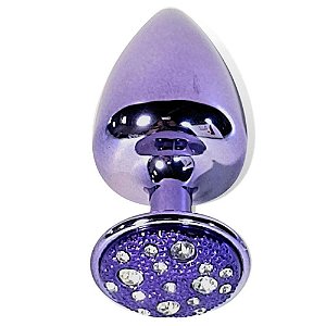 Plug Anal M Em Metal Com Pedra Cravejada Em Strass Hard - Lilas