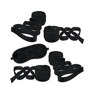 Kit Bondage Em Pelúcia La Pimienta - Preto