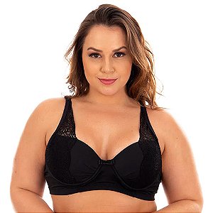 Sutiã Plus Size Reforçado Carla Patitex - Preto