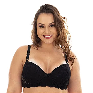Sutiã Plus Size Reforçado Luciene Patitex - Preto