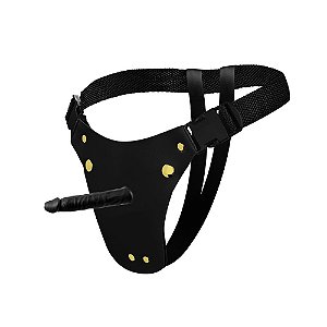 Cinta Strap-on Ativa Com Prótese Unitária Soul Sex - Preto