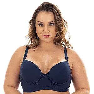 Sutiã Liso Plus Size Reforçado Patitex - Azul Marinho