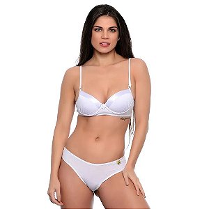 Conjunto Sensual Com Sutiã Bojo Fita E Calcinha Patitex
