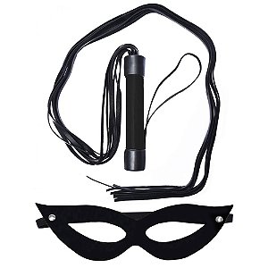 Kit Tiazinha Com Chicote 80cm Liso Dominatrixxx