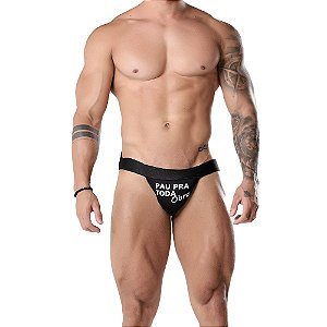 Cueca Jockstrap Fetiche Com Frase Moda Apimentada - Frase Pau Pra Toda Obra