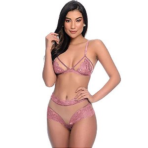 Conjunto Lacradora Com Fitas E Tule Patitex - Rosê