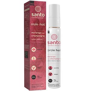 Orale Hot Gel Aromatizante 30ml Santo - Morango Com Champanhe