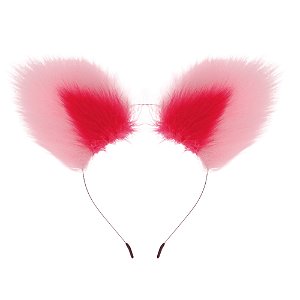 Tiara De Orelhinhas Com Pelinhos Lf Import - Rosa Com Pink