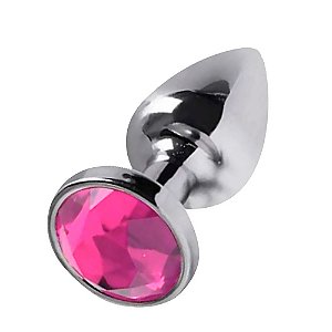 Plug Anal Prata Com Joia Diversão Ao Cubo - Rosa