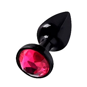 Plug Anal Preto Com Joia Diversão Ao Cubo - Rosa