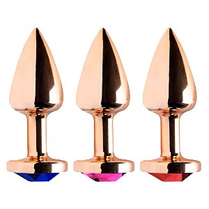 Plug Anal Dourado Com Joia Diversão Ao Cubo