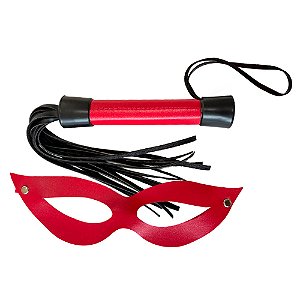 Kit Tiazinha Com Chicote 20cm Liso Dominatrixxx - Vermelho