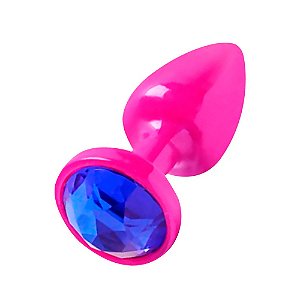 Plug Anal Rosa Com Joia Diversão Ao Cubo - Azul
