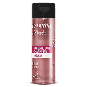 Espuma De Banho Aromática 60ml Feitiços - Morango Com Champanhe