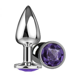 Plug Anal Com Pedra Silver Pequeno La Pimienta - Roxo
