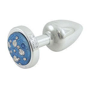 Plug Less P Cromado Com Pedra Cravejada Hard - Azul