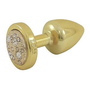 Plug Less P Dourado Com Pedra Cravejada Hard - Dourado