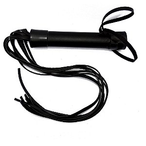 Chicote 8 Tiras 40cm Dominatrixxx - Preto