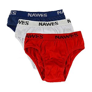 Kit Com  3 Cuecas Slip Infantil Simples Nawes