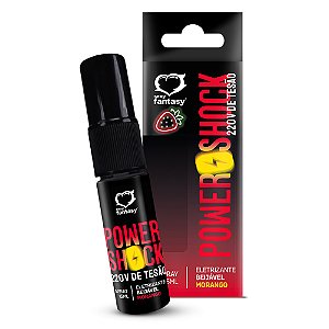 Spray Eletrizante Power Shock 220v De Tesão 15ml Sexy Fantasy - Morango