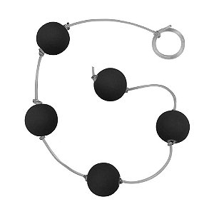Bolinha Tailandesa M Soft Touch Emborrachada Com Corda Em Silicone êxtase - Preto