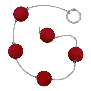 Bolinha Tailandesa M Soft Touch Emborrachada Com Corda Em Silicone êxtase - Vermelho