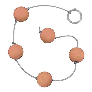 Bolinha Tailandesa M Soft Touch Emborrachada Com Corda Em Silicone êxtase - Salmão