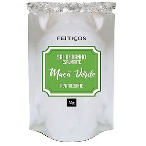 Sal De Banho Espumante Sachê 30gr Feitiços - Maçã Verde