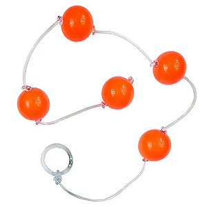 Bolinha Tailandesa G Em Acrílico Com Corda Em Silicone êxtase - Laranja